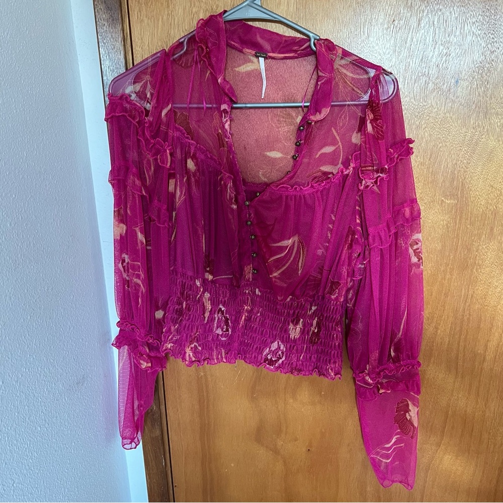 Free People sheer top, medium